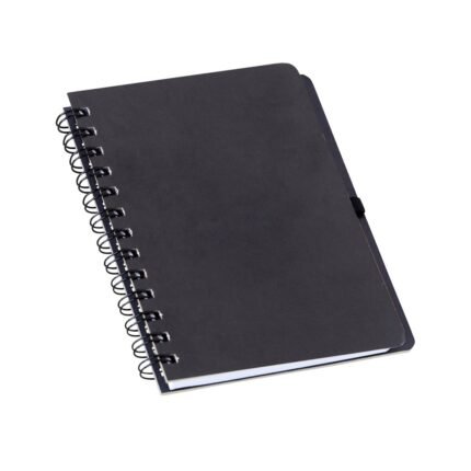 CADERNETA EM KRAFT COM PORTA CANETA- PRETO