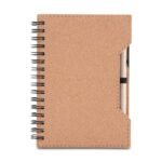 CADERNO CAPA EM PAPELÃO RECICLADO C/ CANETA- MARROM