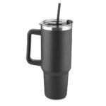 CANECA TÉRMICA C/ TAMPA E CANUDO 1,3L- PRETO