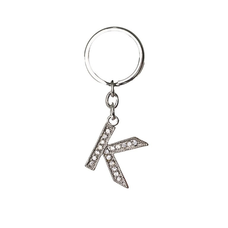CHAVEIRO DE METAL LETRA K- PRATA