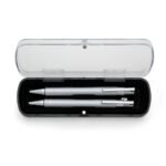 KIT ESTOJO ACRILICO C/ CANETA LAPISEIRA 5 ANEIS SEMI METAL - PRATA
