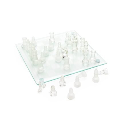 JOGO DE XADREZ DE VIDRO- TRANSPARENTE
