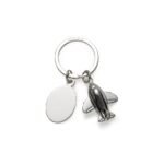 CHAVEIRO METAL AVIÃO C/ PLACA - CINZA