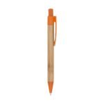 CANETA BAMBU C DETALHES PLASTICOS - LARANJA - LARANJA