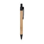CANETA BAMBU C DETALHES PLASTICOS - PRETO - PRETO