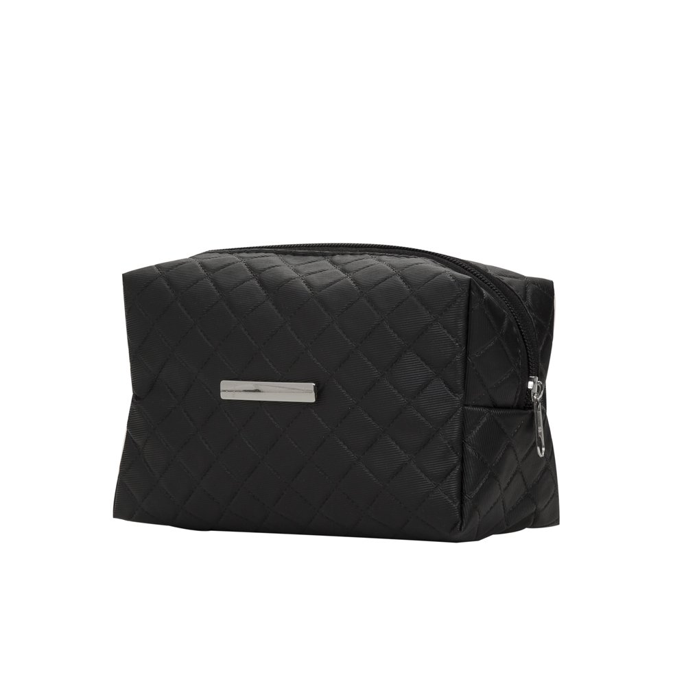 NECESSAIRE PUFF MATELASSÊ C/ DETALHE PRATA - PRETO NECESSAIRE PUFF MATELASSÊ C/ DETALHE PRATA - PRETO
