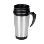 CANECA INOX 400ML - TAMPA PRETA