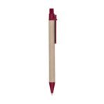 CANETA ECOLÓGICA C/ CLIP PLÁSTICO - VERMELHO - VERMELHO