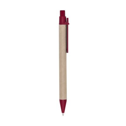 CANETA ECOLÓGICA C/ CLIP PLÁSTICO - VERMELHO - VERMELHO