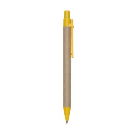 CANETA ECOLÓGICA C/ CLIP PLÁSTICO - AMARELO - AMARELO