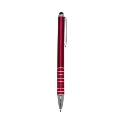 CANETA PLÁSTICA C/ 7 ANEIS TOUCH - VERMELHO