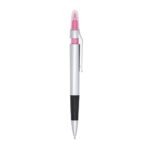 CANETA PLÁSTICA C/ MARCA TEXTO - ROSA