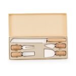 KIT TALHERES P/ QUEIJO C/ 5 PEÇAS - MARROM