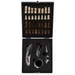 KIT VINHO XADREZ 4 PÇS - PRETO