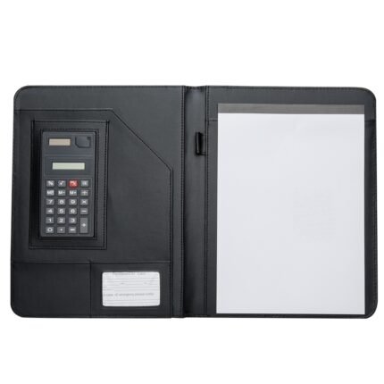 PASTA DE CONVENÇÃO C/ BLOCO E CALCULADORA - PRETO