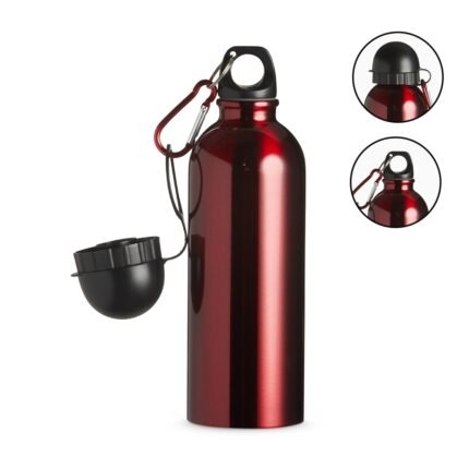 SQUEEZE INOX 500ML C/ BICO E MOSQUETÃO - VERMELHO