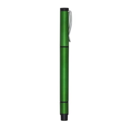 CANETA PLÁSTICA C/ MARCA TEXTO - VERDE