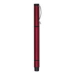 CANETA PLÁSTICA C/ MARCA TEXTO - VERMELHO
